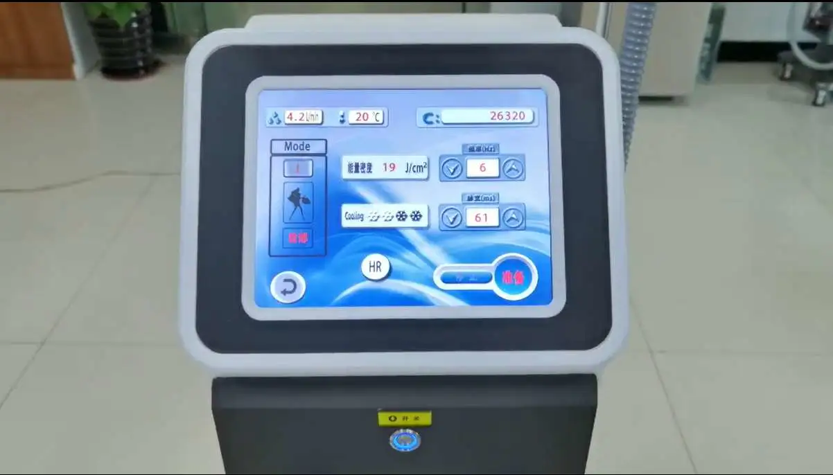 Best-selling 808nm Laser Hair Removal Machine Operation Interface And Output Energy Display